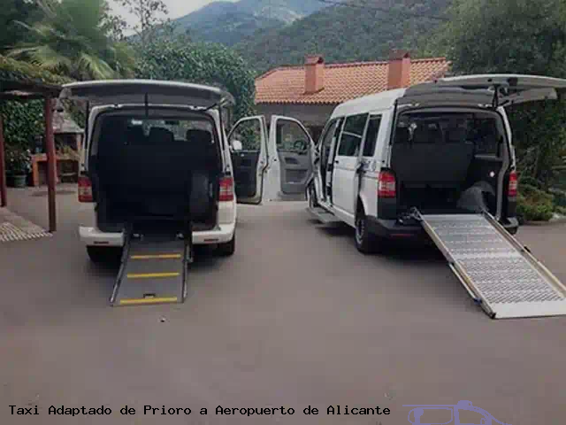 Taxi accesible de Aeropuerto de Alicante a Prioro